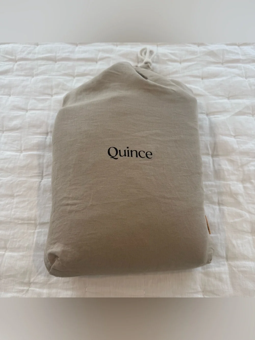 New Quince European Linen Duvet Cover Set Full/Queen - Toffee MSRP $194